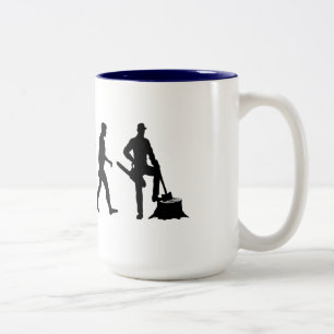 HolzfällerForstarbeit der Männer und der Frauen Zweifarbige Tasse
