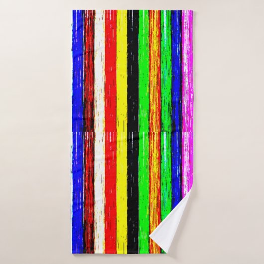 Holzfarbene Streifen Badehandtuch (Badehandtuch)