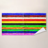 Holzfarbene Streifen Badehandtuch (Badehandtuch)