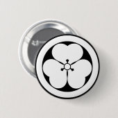 Holzfass im Kreis Button (Vorne & Hinten)