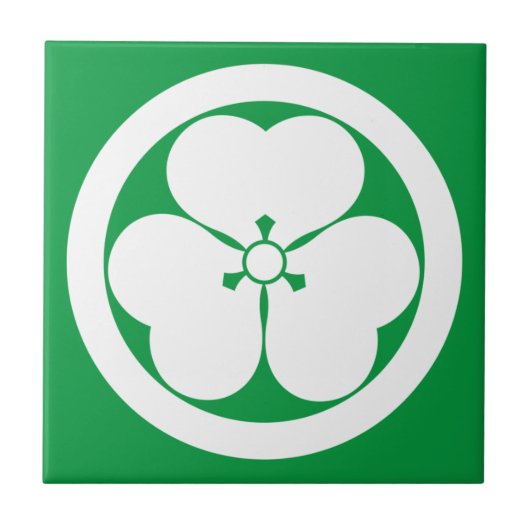 Holzfass in einer kreisförmigen Keramik Fliese (Vorderseite)