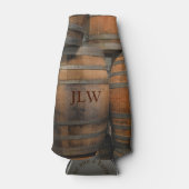 Holzfass Kegs Mit Monogramm fotografisch Flaschenkühler (Vorderseite)