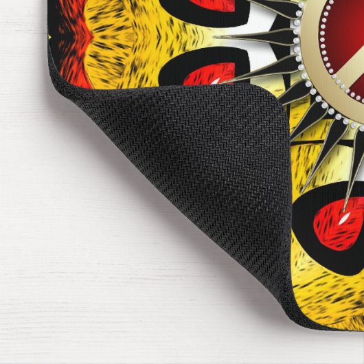 Holzfeather Geometric Art Peace Sign Mousepad (Ecke)