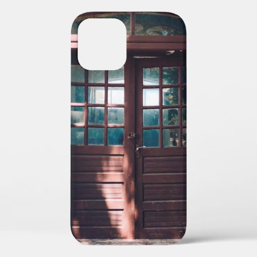 HOLZFENSTER AUF BLAUE KONKRETE WAND Case-Mate iPhone HÜLLE (Rückseite)