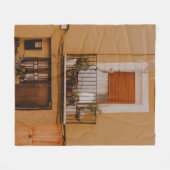 HOLZFENSTER MIT GRÜNEN PFLANZE FLEECEDECKE (Vorderseite (Horizontal))