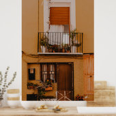 HOLZFENSTER MIT GRÜNEN PFLANZE POSTER (Küche)