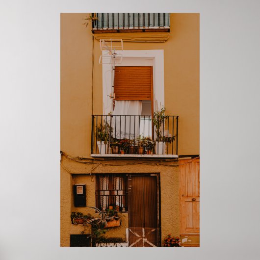 HOLZFENSTER MIT GRÜNEN PFLANZE POSTER (Vorne)