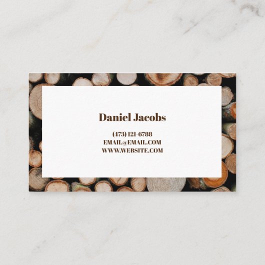 Holzfirma Visitenkarte (Rückseite)