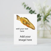 Holzfisch Postkarte (Stehend Vorderseite)