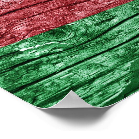 Holzflagge Aserbaidschans Poster (Ecke)