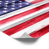 Holzflagge der Vereinten Staaten Poster (Ecke)