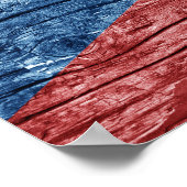 Holzflagge in Tschechien Poster (Ecke)