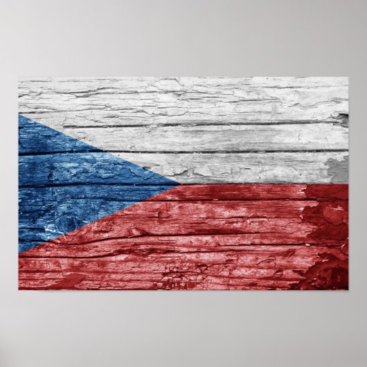 Holzflagge in Tschechien Poster (Vorne)