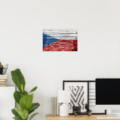 Holzflagge in Tschechien Poster (Heimbüro)