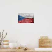 Holzflagge in Tschechien Poster (Küche)