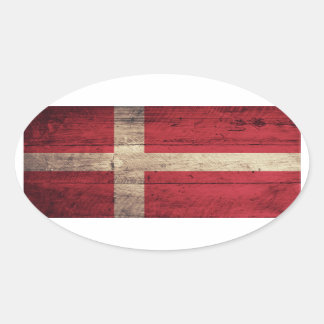 Holzflagge Ovaler Aufkleber