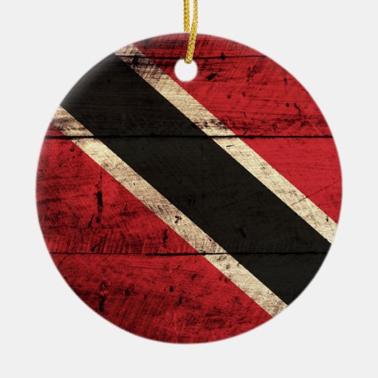 Holzflagge Trinidad und Tobago Keramik Ornament (Vorne)