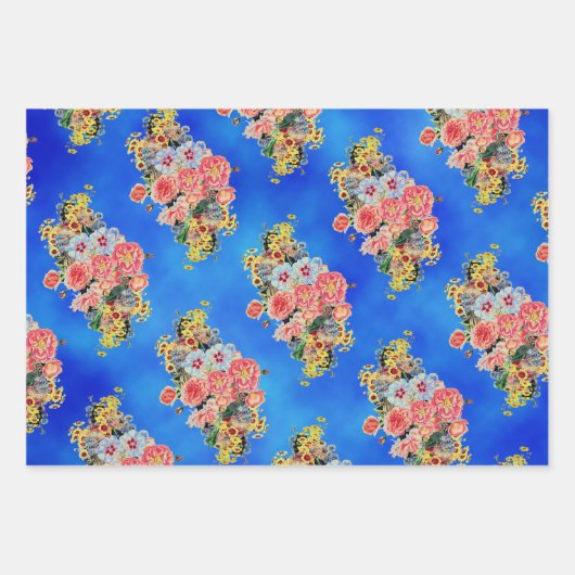 Holzfloral-Sampler Geschenkpapier Set (Vorderseite 2)