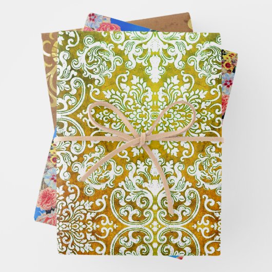 Holzfloral-Sampler Geschenkpapier Set (Beispiel)