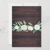 Holzfloral Taufe Grüne Blume Weiß Einladung (Rückseite)