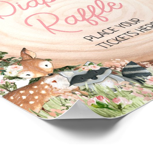 Holzfloralholz-Slice-Windeln Poster (Ecke)