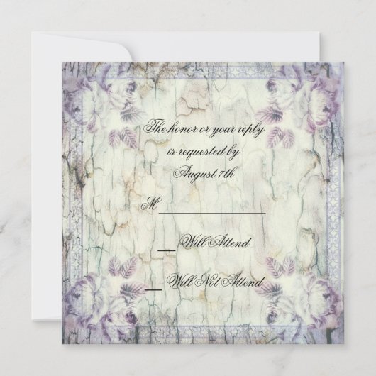 Holzflorenbogen Wedding R.S.V.P. Einladung (Vorderseite)