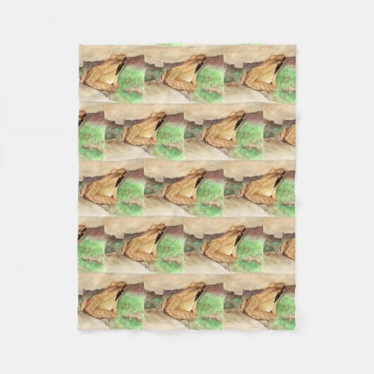 Holzfrosch Fleecedecke (Vorderseite)