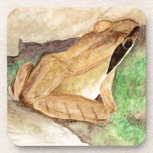 Holzfrosch Getränkeuntersetzer (Vorderseite)