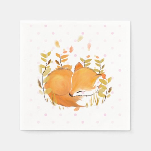 Holzfuchs Party Dekoration Papier Napkins Serviette (Vorderseite)