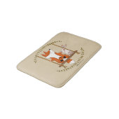 Holzfuchs und Sonnenschwung Badematte (Schrägansicht)