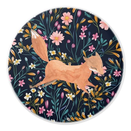 Holzfuchs-Whimsikkern Keramikknauf (Vorderseite)