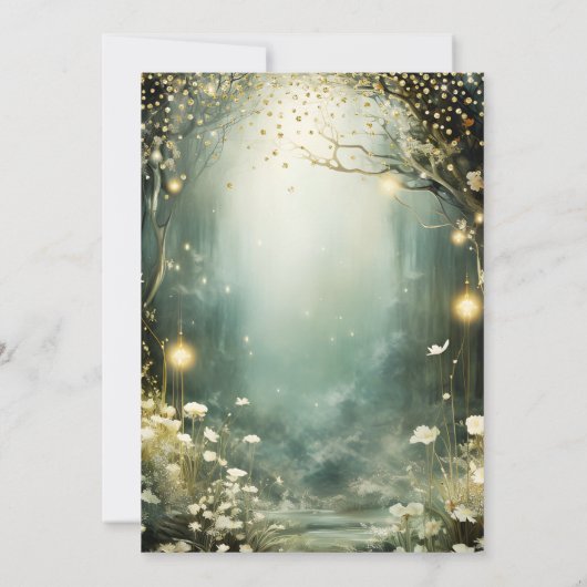 Holzfüchse fallen Babydusche Einladung (Rückseite)