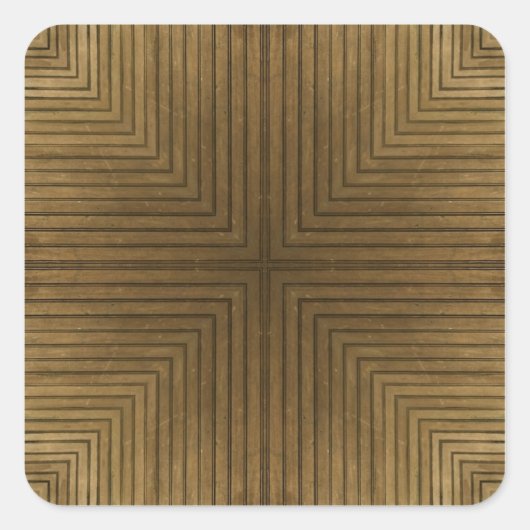 Holzfußboden Kaleidoskop Muster Quadratischer Aufkleber (Vorderseite)