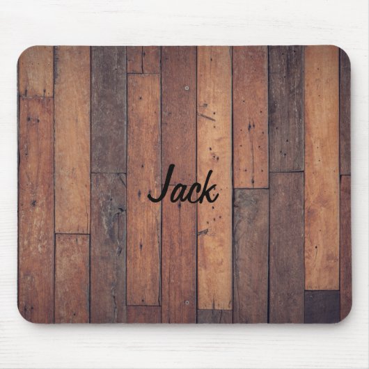 Holzfußboden mit Ihrem Namen Mousepad (Vorne)