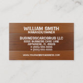 Holzfußbodeninstallationsprogramm Visitenkarte (Rückseite)