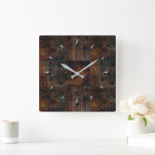 Holzgeflochtene Teile aus Naturholz Quadratische Wanduhr (Zuhause)