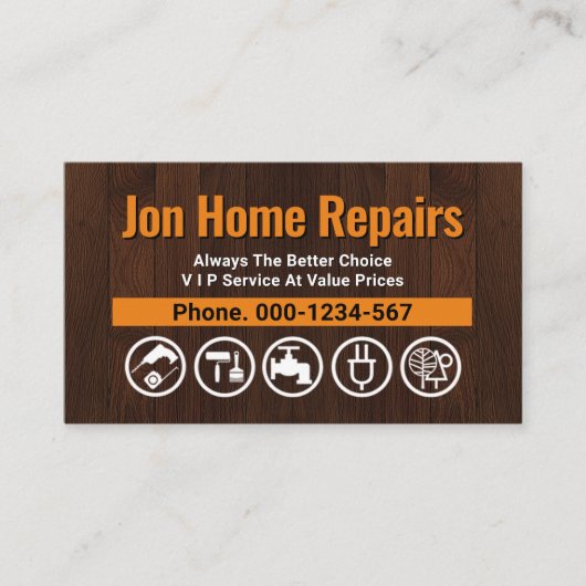 Holzgelbe Tab von Handyman Visitenkarte (Vorderseite)