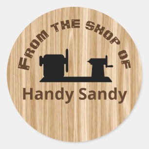 Holzgeschenk aus dem Shop für Personalisiertes Hol Runder Aufkleber