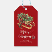 Holzgeschosse, grün und rot Kariert Geschenkanhänger (Rückseite)