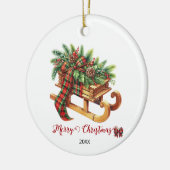 Holzgeschosse, grün und rot Kariert Keramik Ornament (Links)