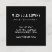 Holzgewebe / Weinglas | Reben Quadratische Visitenkarte (Rückseite)