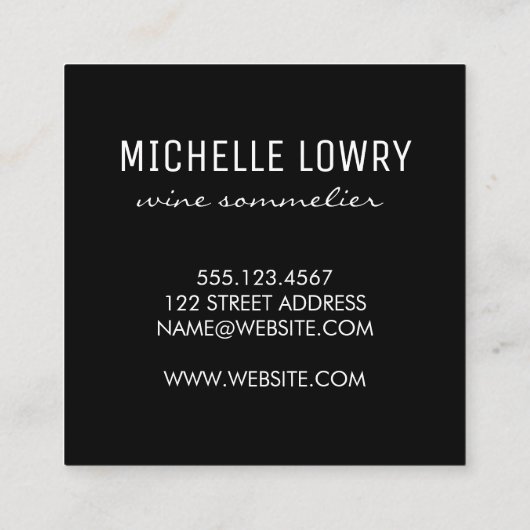 Holzgewebe / Weinglas | Reben Quadratische Visitenkarte (Rückseite)