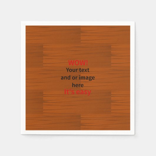 Holzgrundbezugsleute hinzufügen eigenen Text Serviette (Vorderseite)