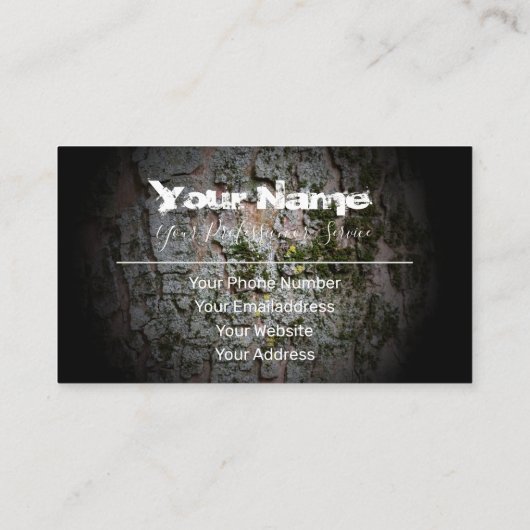 Holzgrunge schwarz verschwindete Buchstaben Visite Visitenkarte (Rückseite)