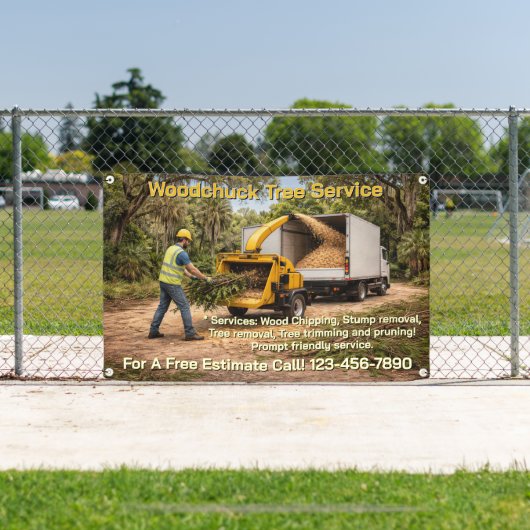 Holzhackergeschäft im Süden Zaun anpassen Banner (Insitu)