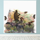 Holzhackjagd mit deutschem Kurzzeiger Leinwanddruck (Insitu (Holzboden))