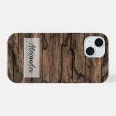 Holzhandkoffer mit Ridges und Unvollkommenheiten iPhone 15 Hülle (Rückseite (Horizontal))