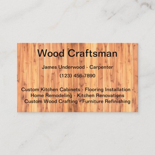 Holzhandwerker Carpenter Services Visitenkarte (Vorderseite)
