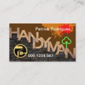 Holzhandyman-Schilder auf der Ziegelmauer Visitenkarte (Vorderseite)