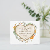 Holzhauerkörper Save the Date Holzherz Einladung (Stehend Vorderseite)